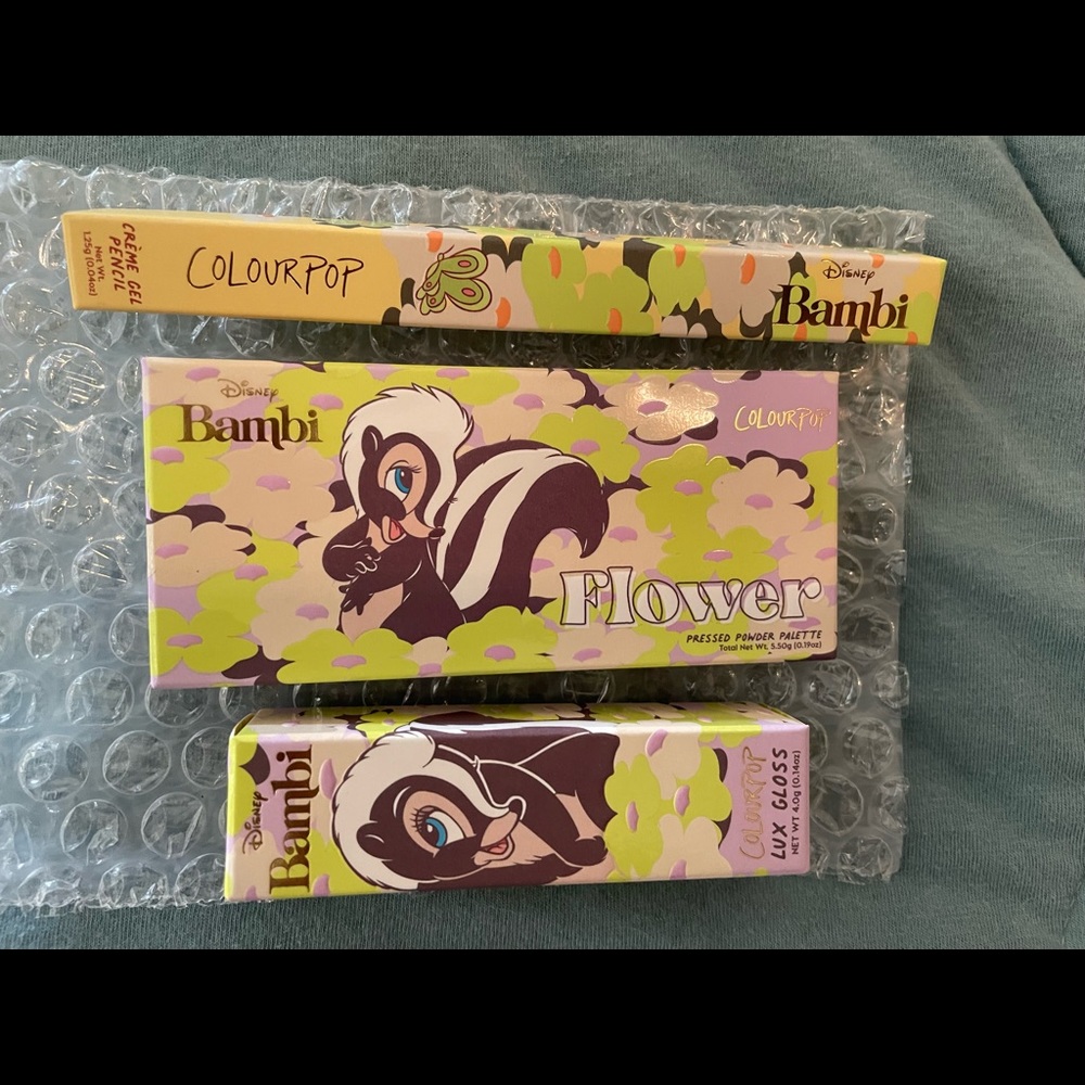 COLOURPOP Disney Bambi makeup trio.